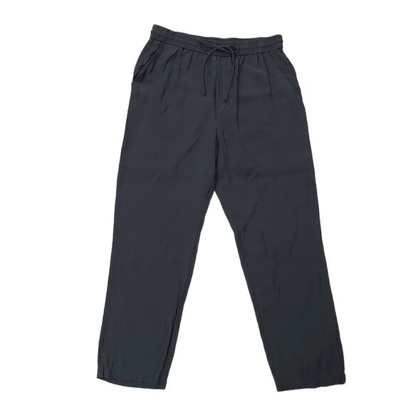 Zara Pants Womens Medium Dark Gray Straight Leg Relaxed Fit Lightweight Comfy - Picture 1 of 10